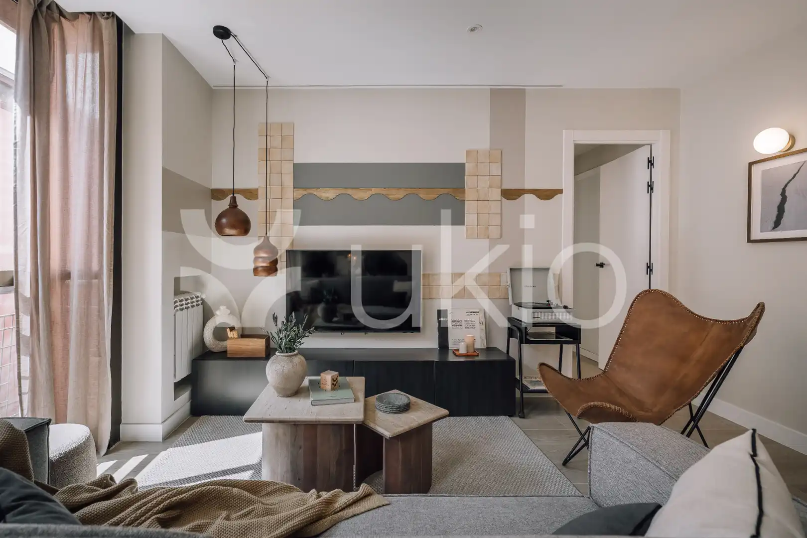 Sala de estar de Apartamento de alquiler en Madrid con Aire acondicionado, Calefacción y Amueblado