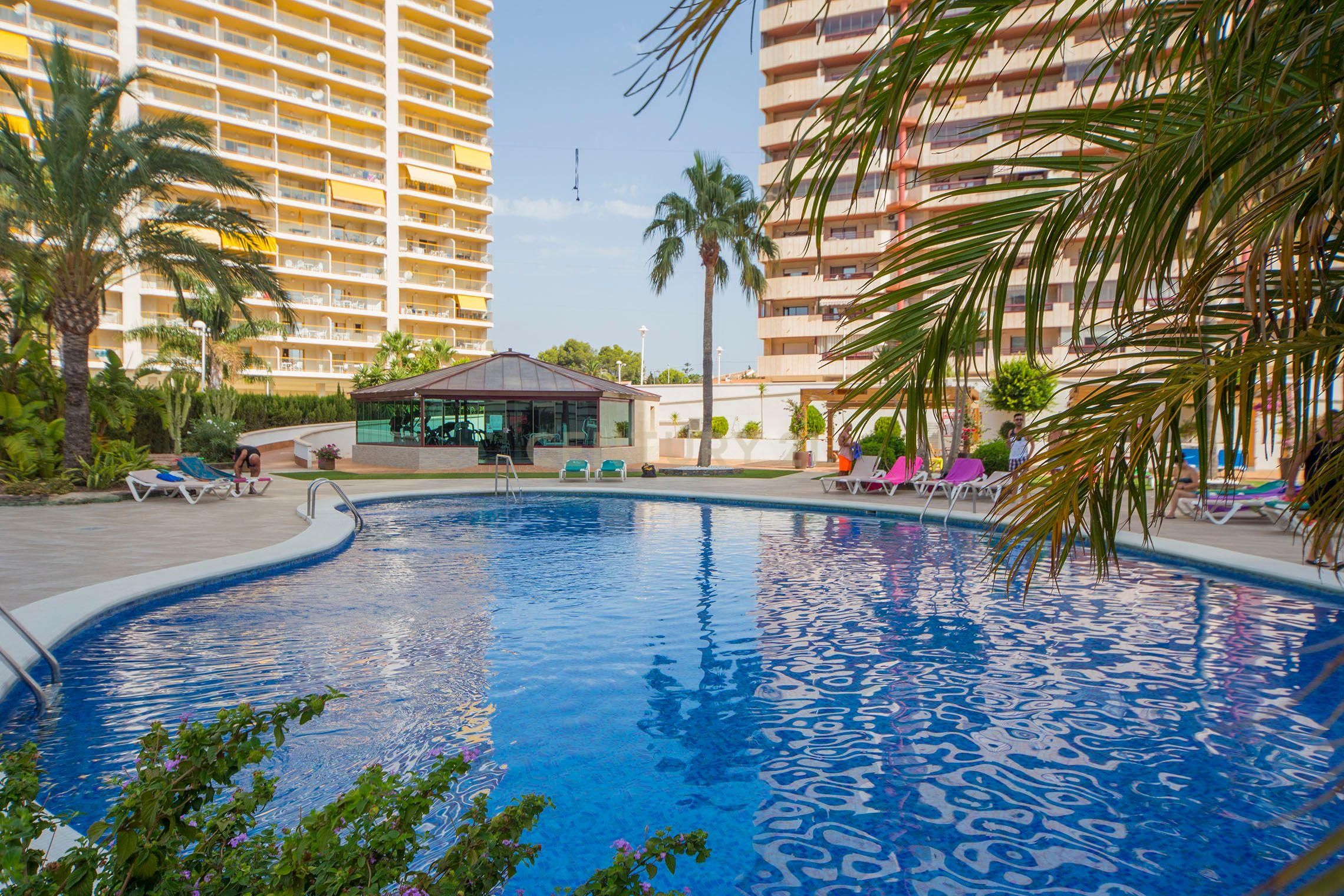 Piscina de Apartament de lloguer en Calpe / Calp amb Aire condicionat, Jardí privat i Moblat