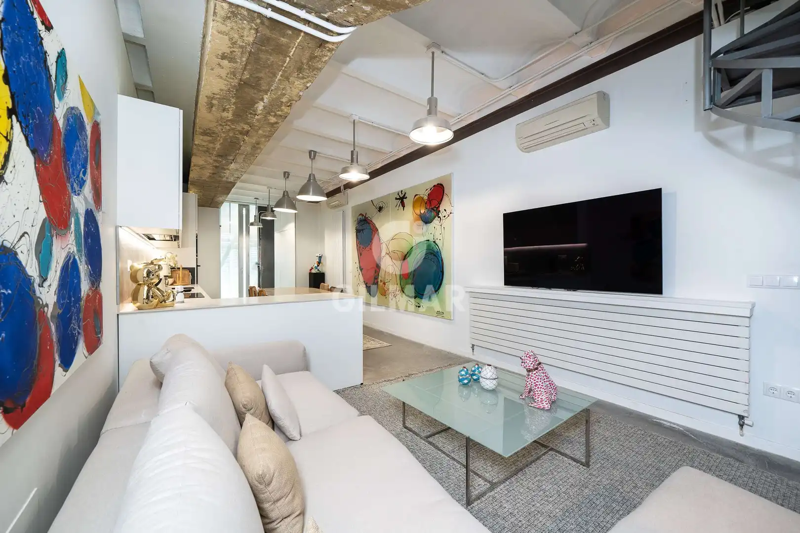 Wohnzimmer von Wohnung zum Verkauf in Madrid mit Heizung und Privatgarten