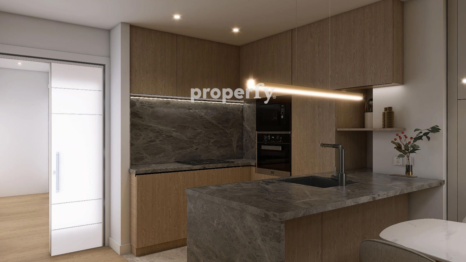 Kitchen of Flat for sale in Badalona  with Air Conditioner, Heating and Parquet flooring