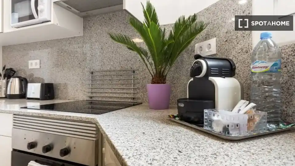 Cocina de Piso de alquiler en Barcelona con Aire acondicionado, Calefacción y Amueblado