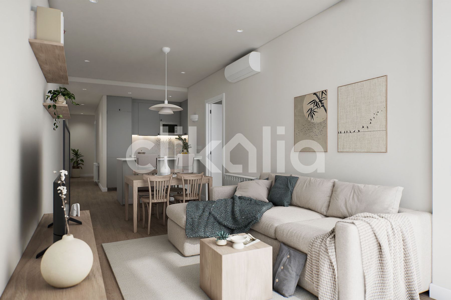 Sala d'estar de Pis en venda en  Barcelona Capital amb Aire condicionat, Calefacció i Terrassa