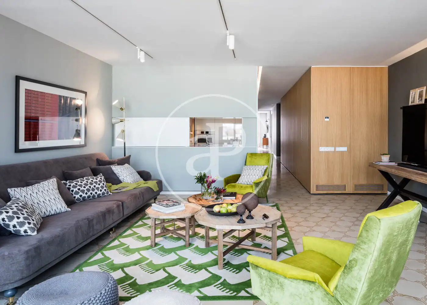 Sala de estar de Piso de alquiler en Barcelona con Aire acondicionado, Calefacción y Terraza
