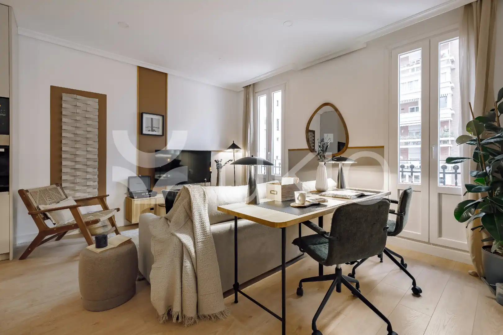 Sala de estar de Apartamento de alquiler en Madrid con Aire acondicionado, Calefacción y Amueblado