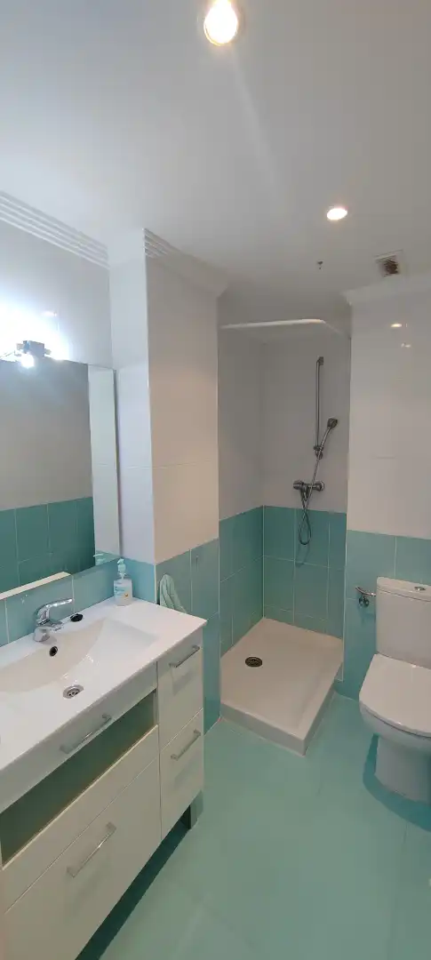 Badezimmer von Wohnung zur Miete in Bilbao  mit Heizung, Parkett und Terrasse