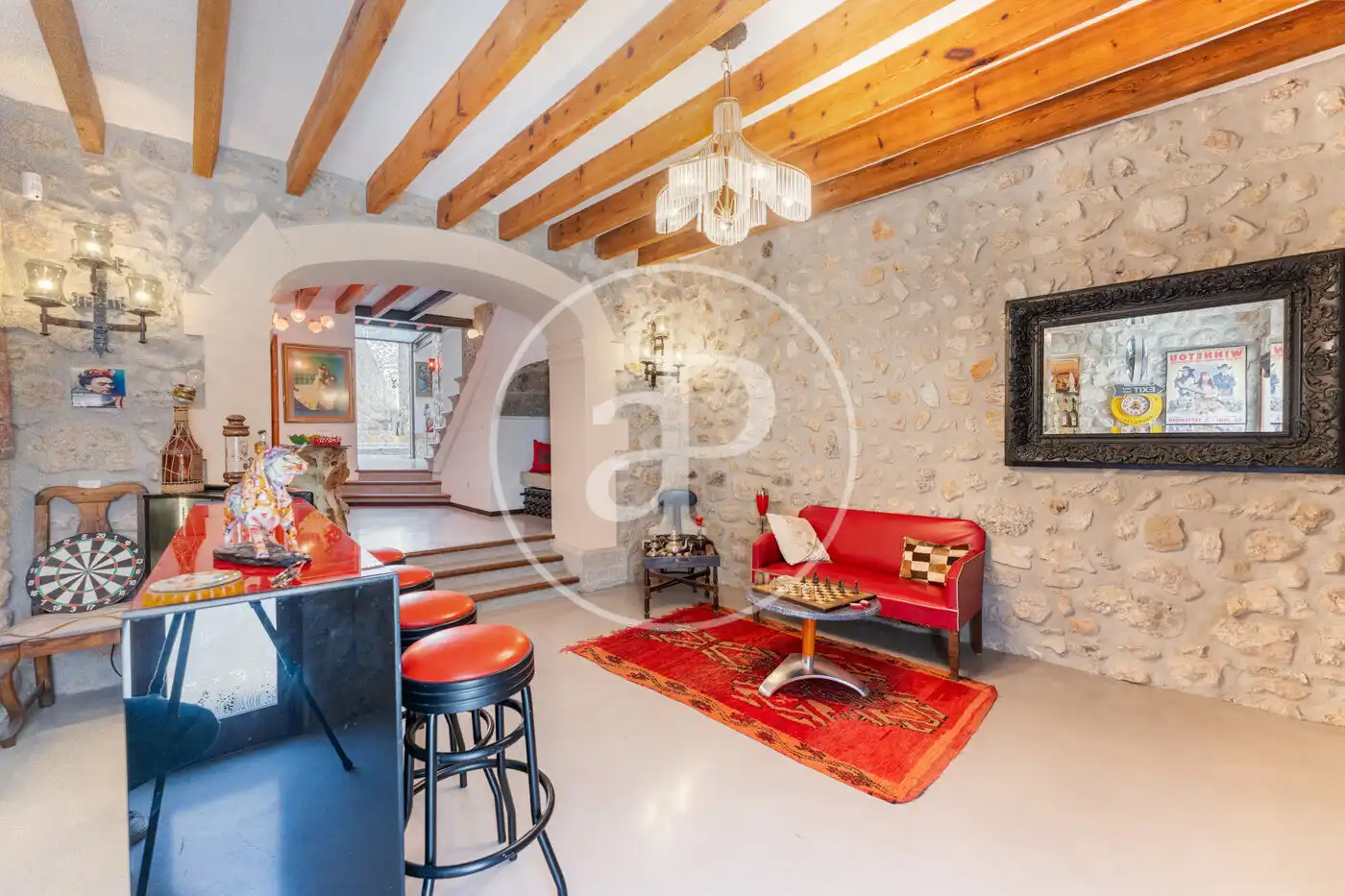 Sala de estar de Casa adosada en venta en Mancor de la Vall con Aire acondicionado, Calefacción y Jardín privado