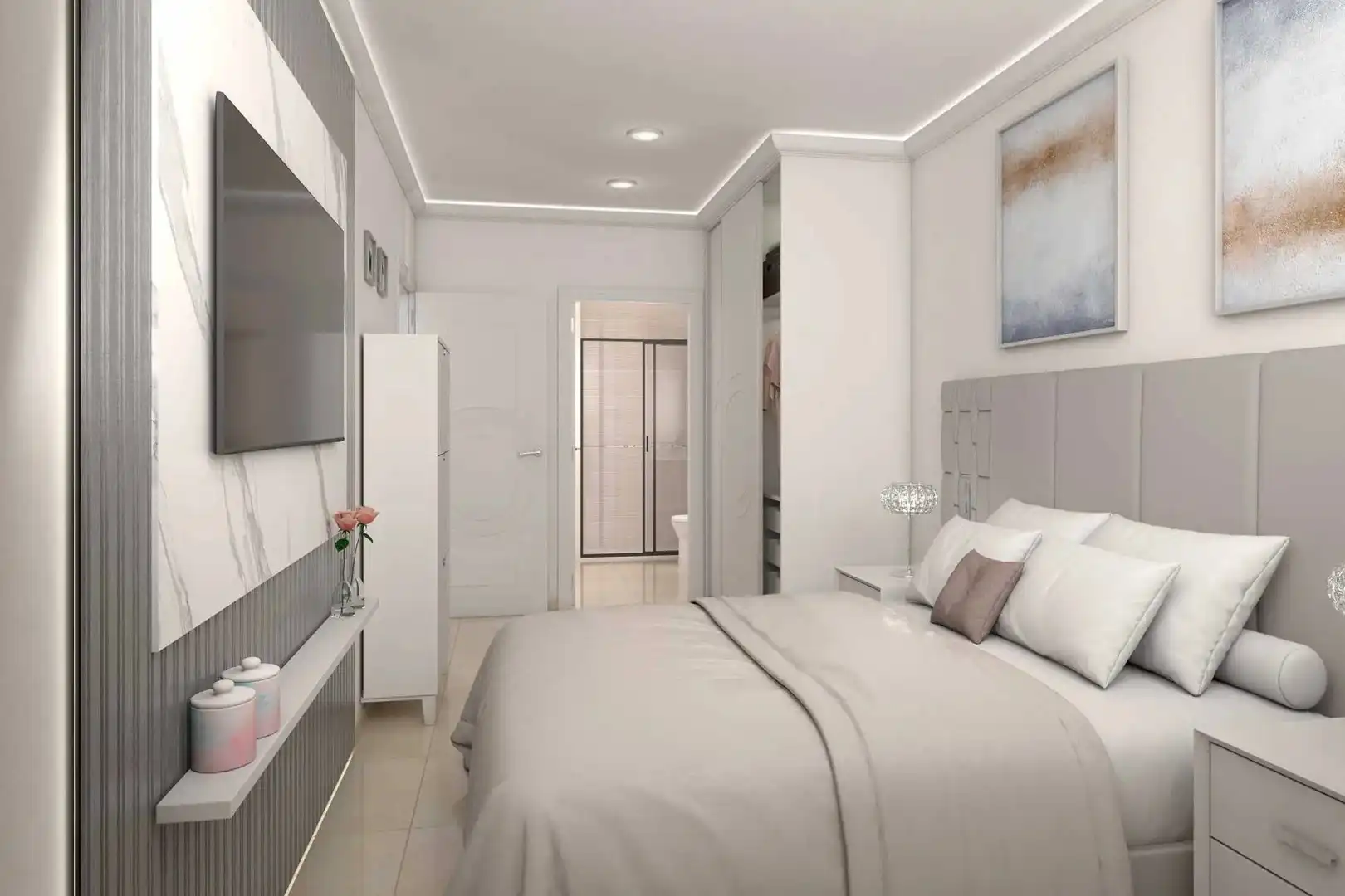 Dormitori de Apartament en venda en Rafelbuñol / Rafelbunyol amb Aire condicionat, Terrassa i Balcó