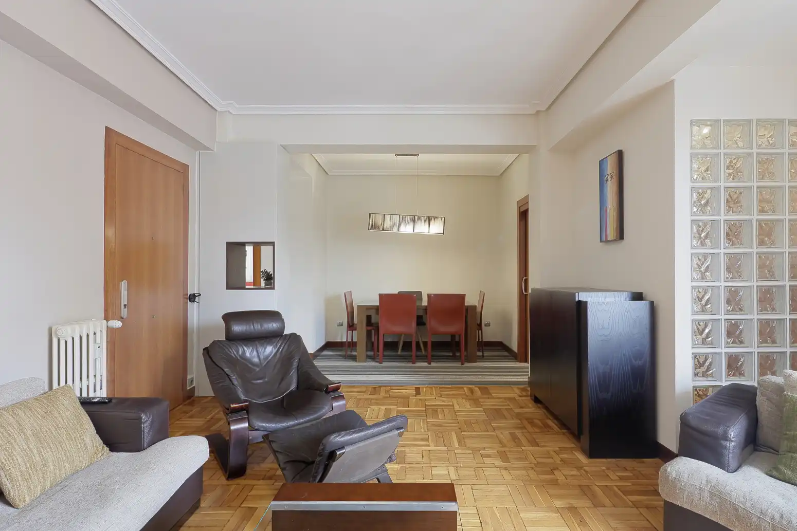 Living room of Flat for sale in Gijón   with Heating, Parquet flooring and Terrace