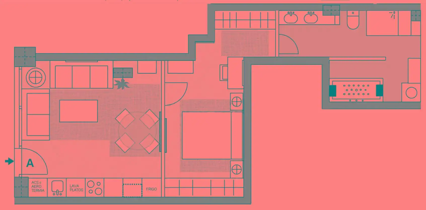 Schlafzimmer von Erdgeschoss zum Verkauf in Madrid mit Klimaanlage, Heizung und Möbliert