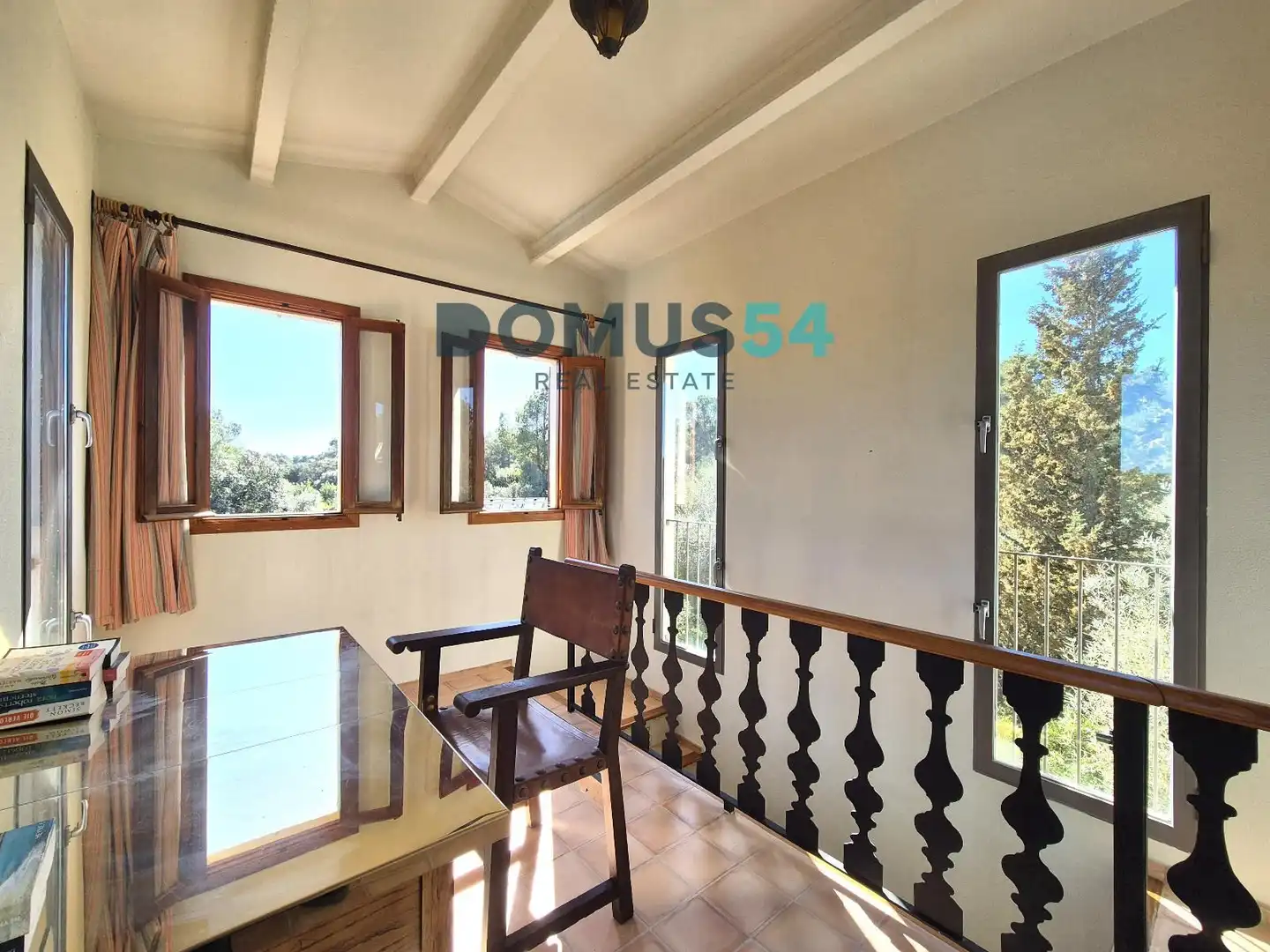 Terraza de Finca rústica de alquiler en Petra con Aire acondicionado, Terraza y Piscina