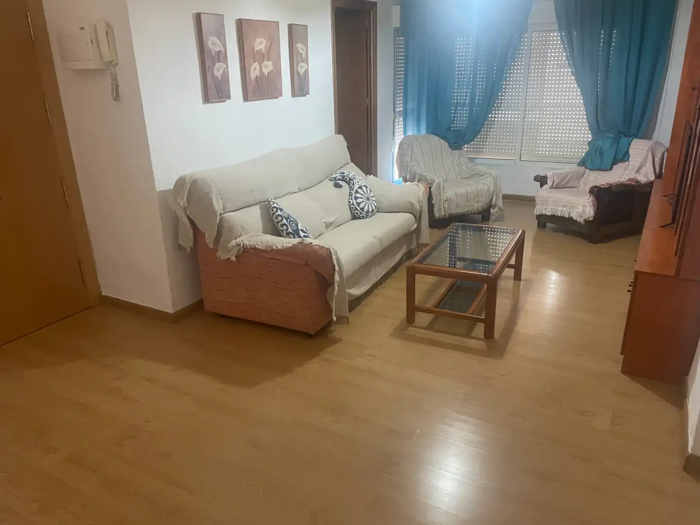 Sala d'estar de Pis de lloguer en Murcia amb Aire condicionat, Parquet i Moblat