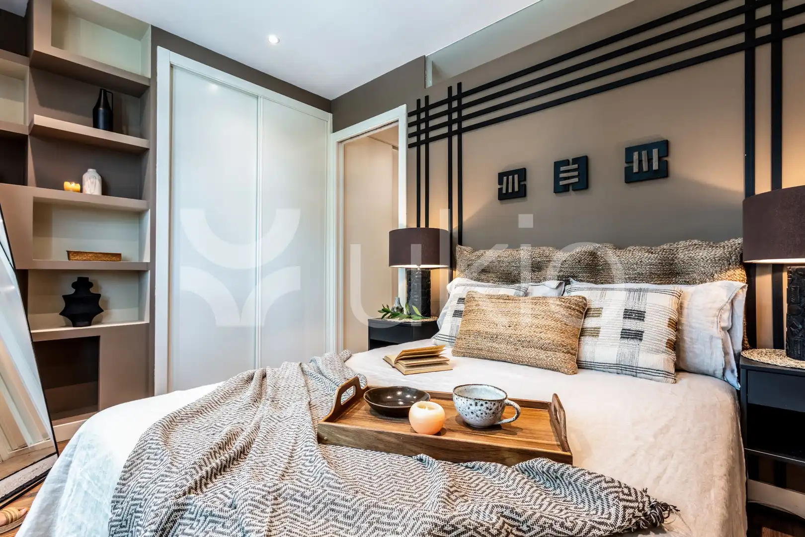 Habitación de Apartamento de alquiler en Madrid con Aire acondicionado, Horno y Lavadora