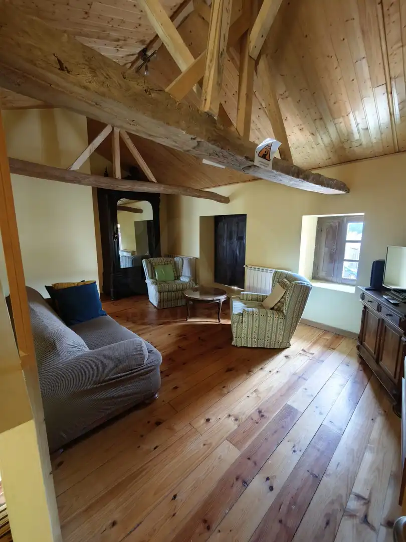 Sala d'estar de Finca rústica en venda en Matadeón de los Oteros amb Calefacció