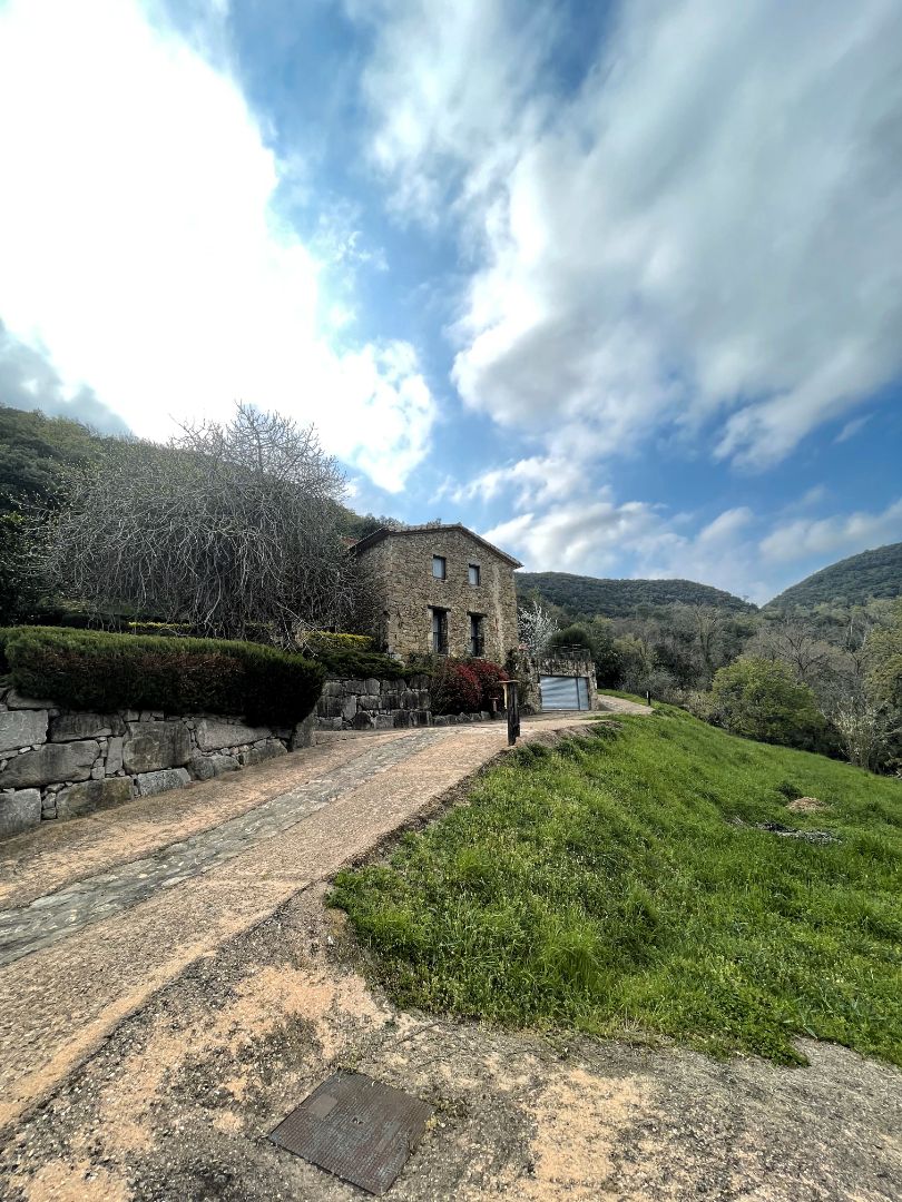 Exterior view of Country house for sale in Mieres (Girona)  with Heating, Parquet flooring and Terrace