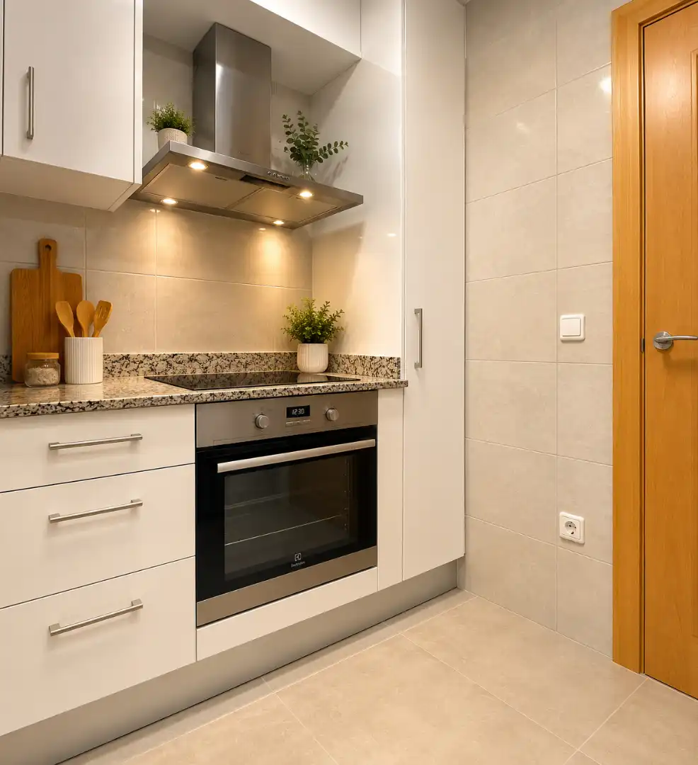 Küche von Wohnung zum Verkauf in Vic mit Heizung und Ofen