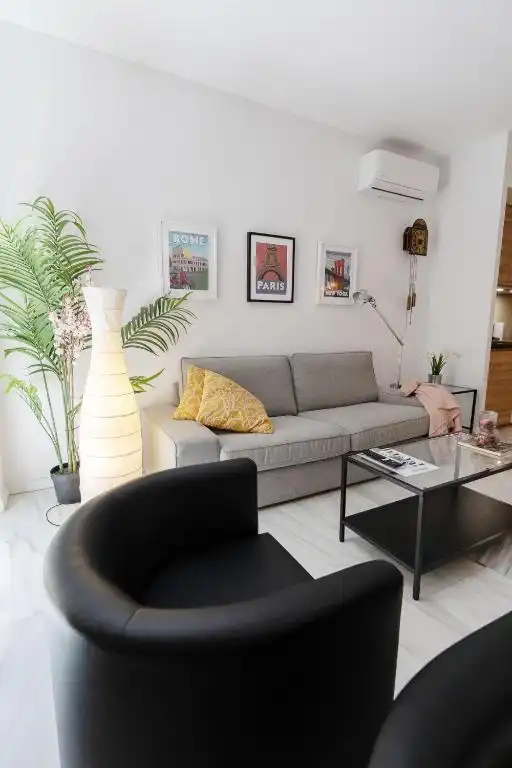 Sala d'estar de Pis de lloguer en Valladolid amb Aire condicionat i Moblat
