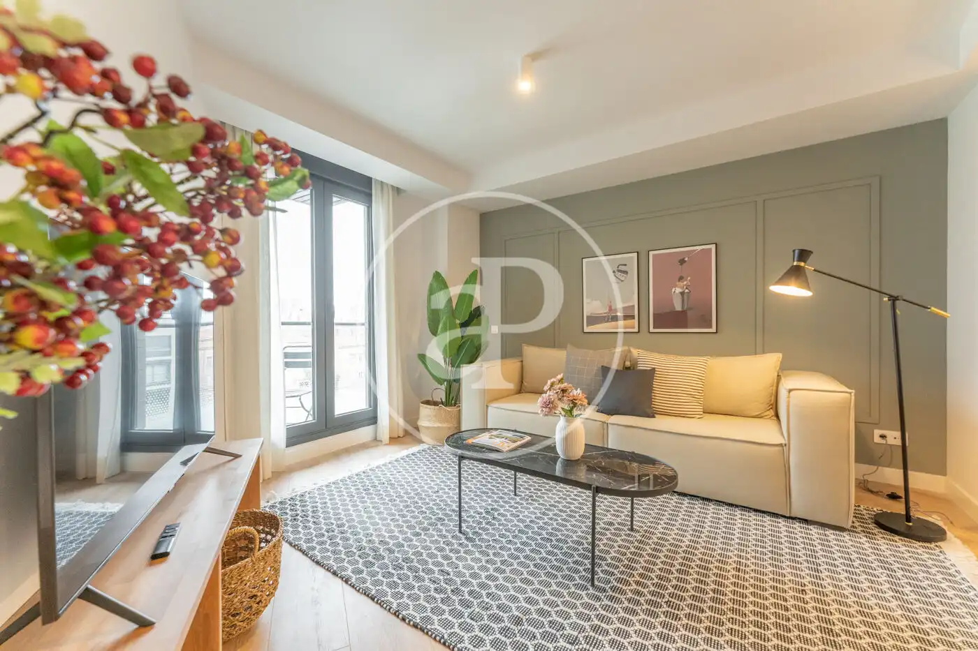 Wohnzimmer von Wohnung zur Miete in Madrid mit Klimaanlage, Heizung und Privatgarten