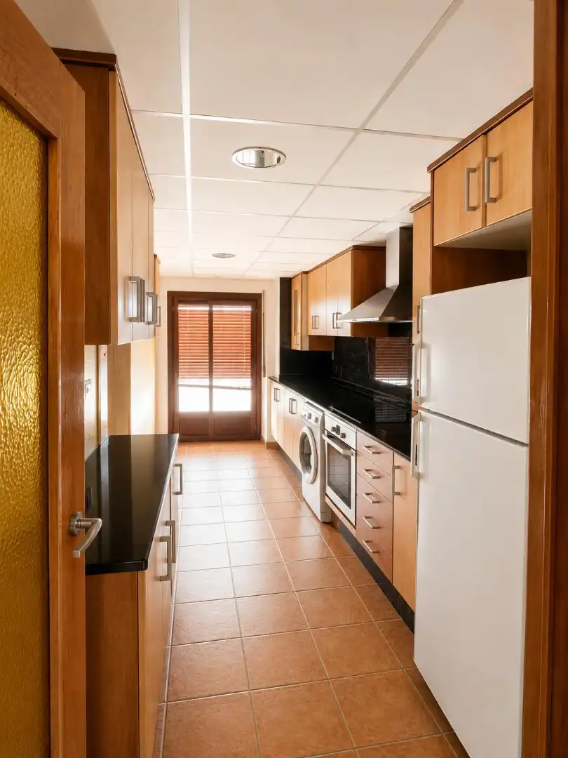 Kitchen of Flat for sale in Chiva  with Air Conditioner, Oven and Balcony