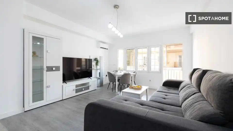 Wohnzimmer von Wohnungen zur untervermieten in Málaga mit Klimaanlage, Terrasse und Möbliert