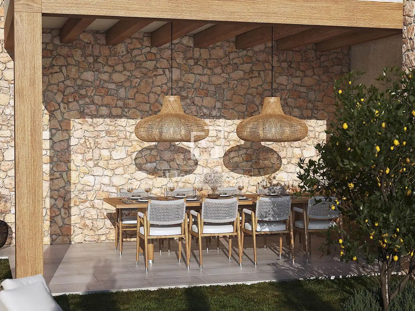 Terrassa de Casa o xalet en venda en Ses Salines amb Aire condicionat, Calefacció i Jardí privat