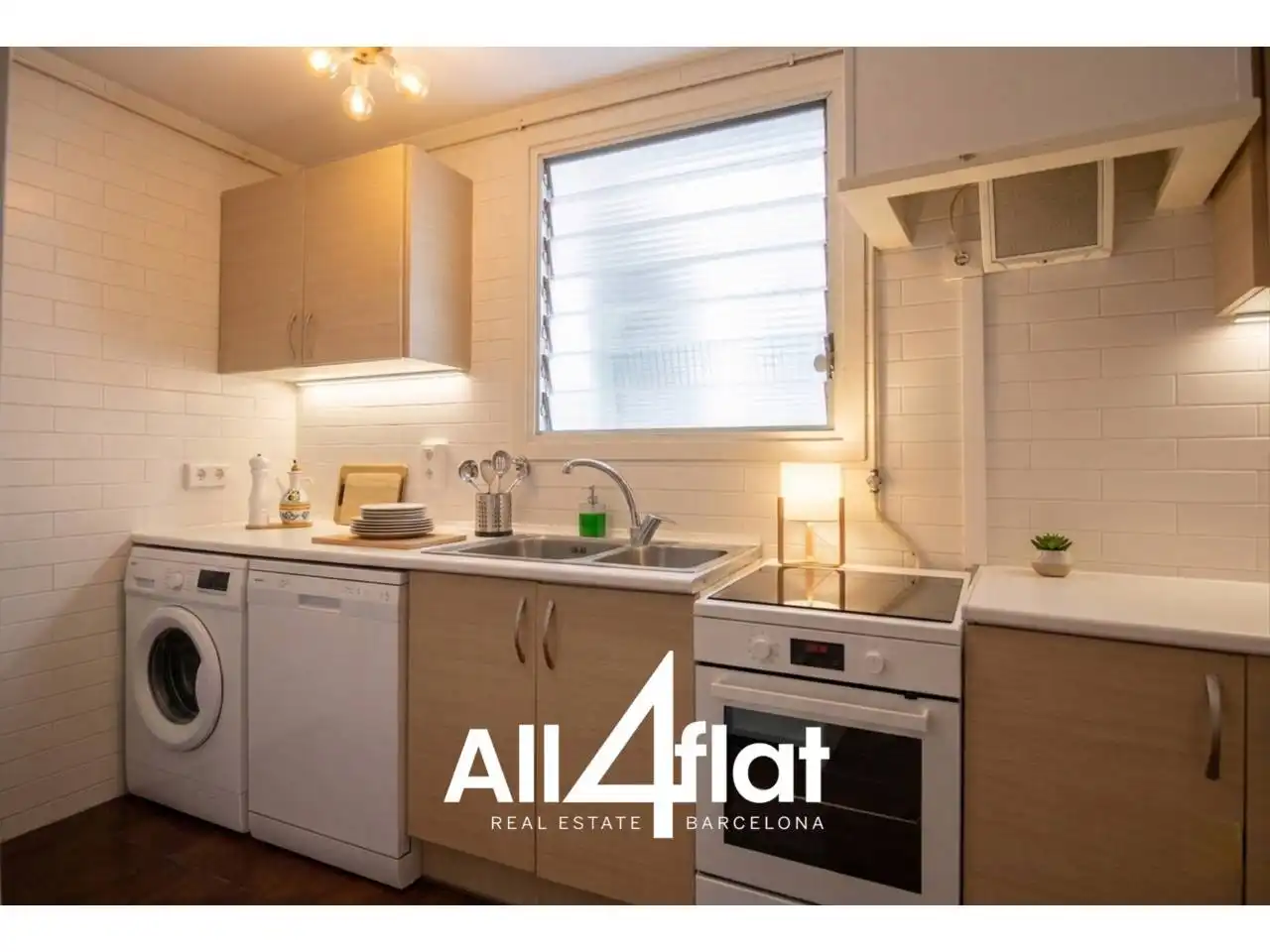 Küche von Wohnung zur Miete in Barcelona mit Klimaanlage, Heizung und Parkett