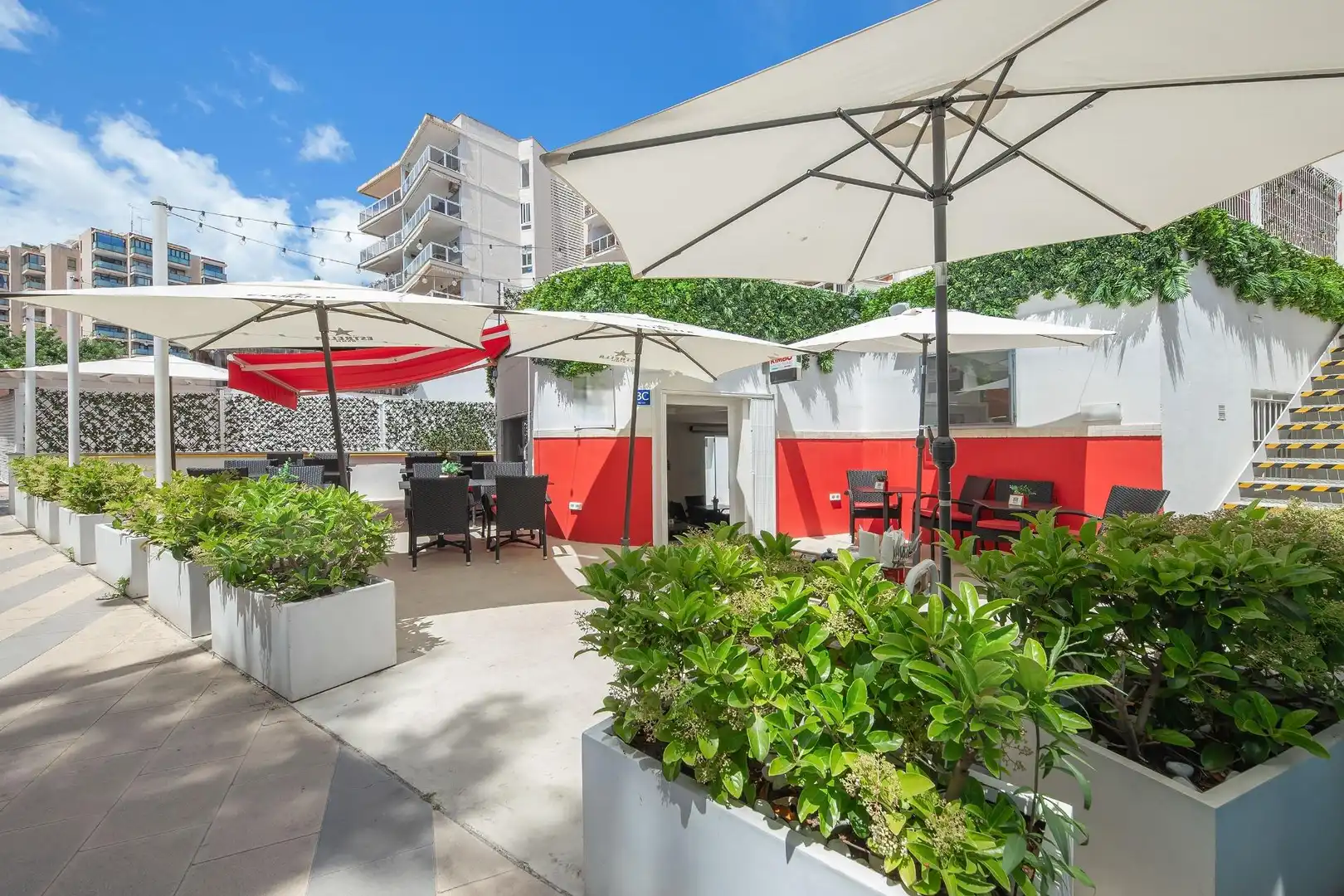 Terrasse von Geschaftsraum zum Verkauf in  Palma de Mallorca mit Klimaanlage, Terrasse und Möbliert