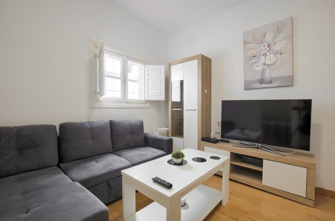 Living room of Flat for sale in  Madrid Capital  with Air Conditioner, Heating and Furnished