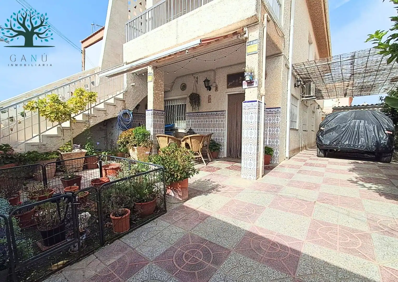 Terrasse von Erdgeschoss zum Verkauf in Mazarrón mit Klimaanlage, Privatgarten und Terrasse
