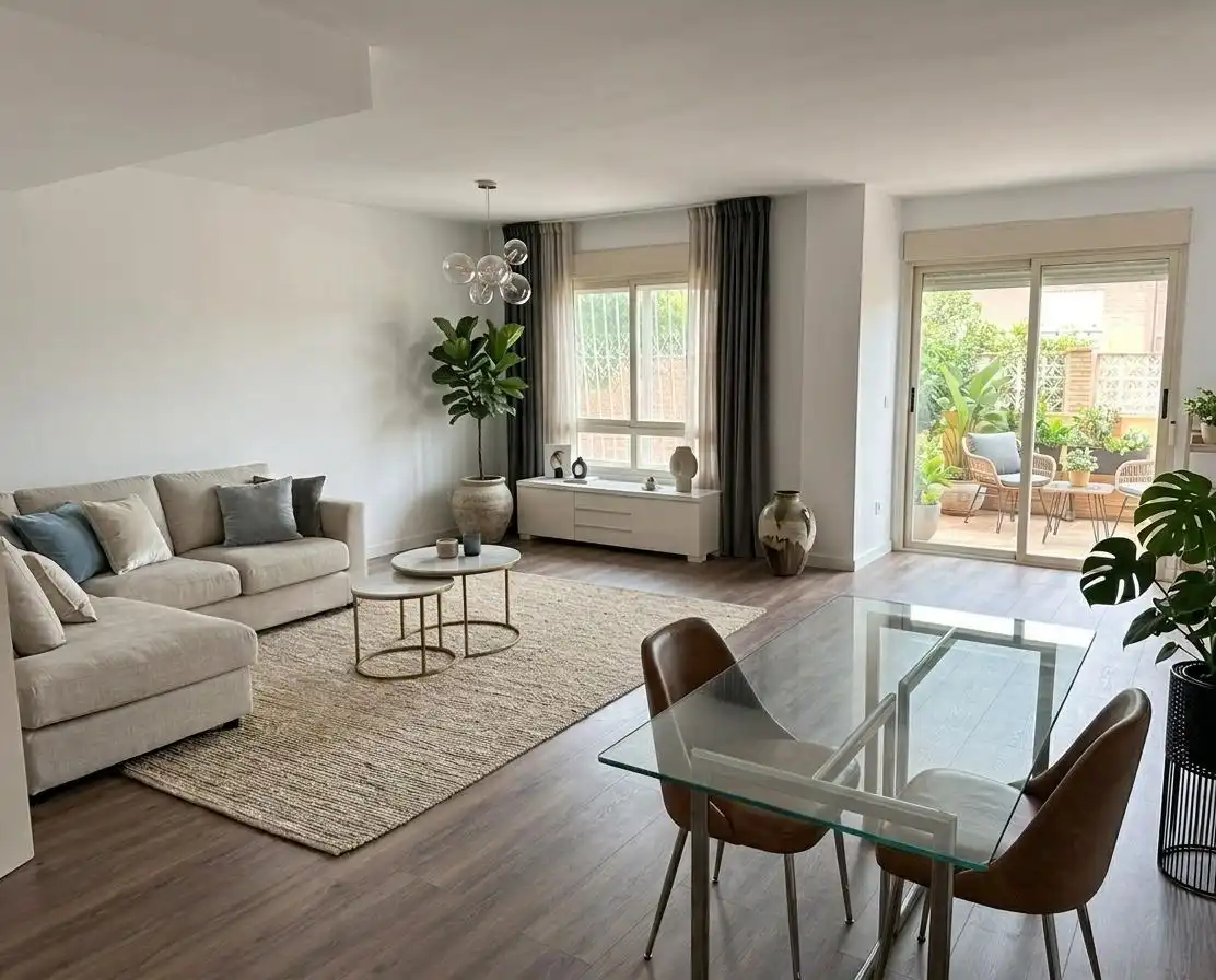 Sala de estar de Casa adosada en venta en Rivas-Vaciamadrid con Aire acondicionado, Calefacción y Jardín privado