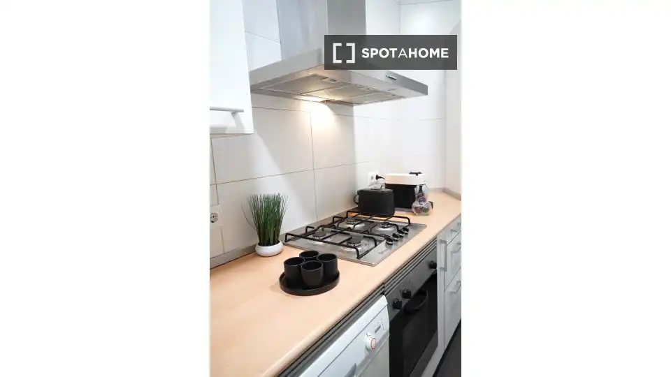 Kitchen of Flat for share in Madrid  with Air Conditioner, Heating and Furnished