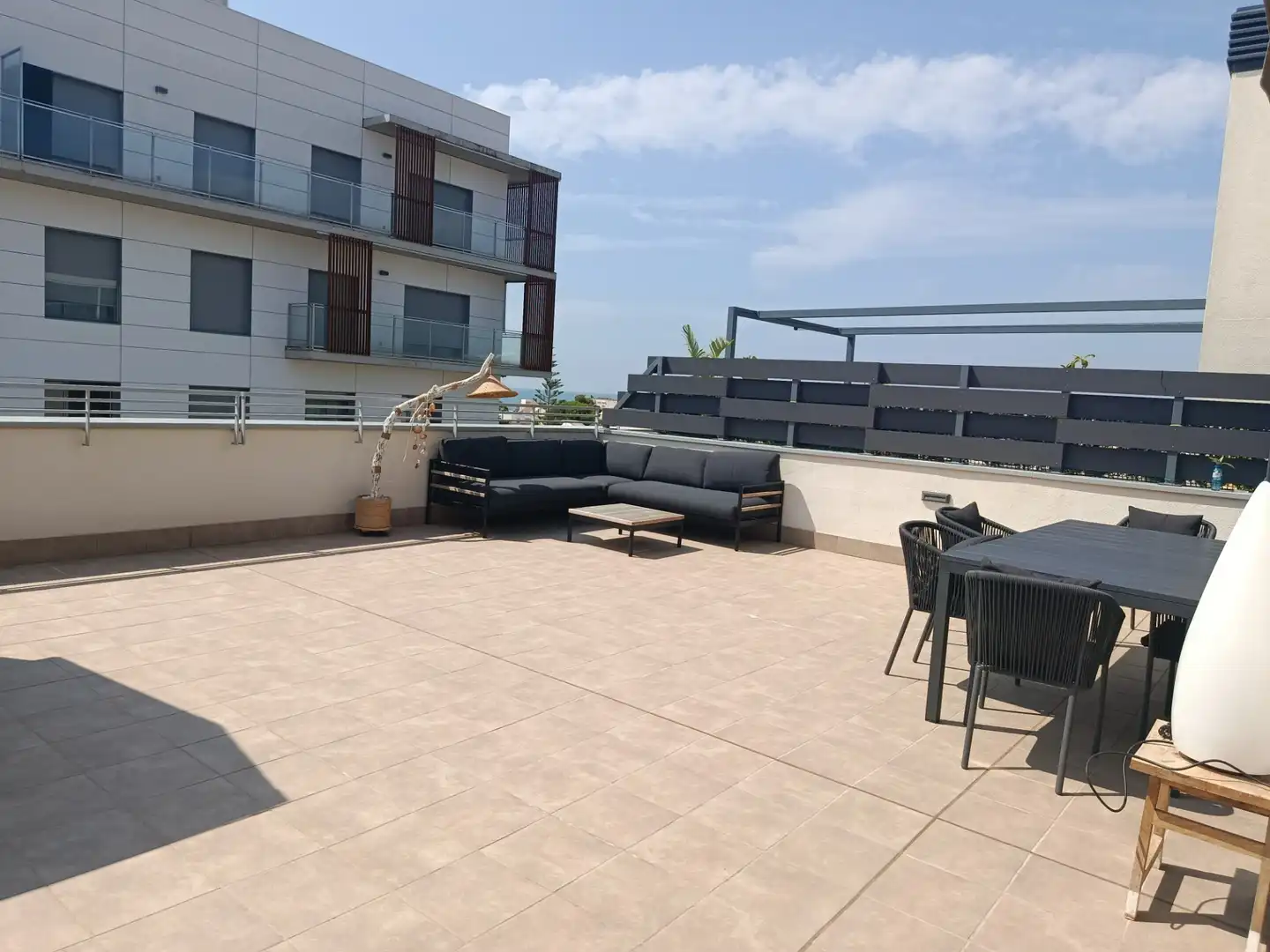 Terrace of Attic for rent in Vilanova i la Geltrú  with Air Conditioner, Parquet flooring and Terrace