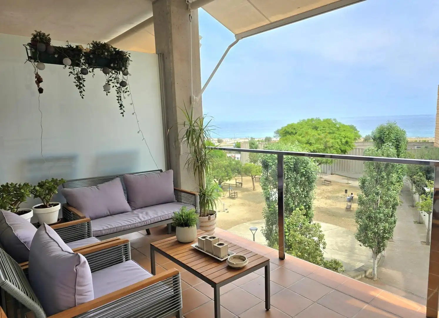Terrasse von Wohnung zum Verkauf in Montgat mit Klimaanlage, Heizung und Parkett