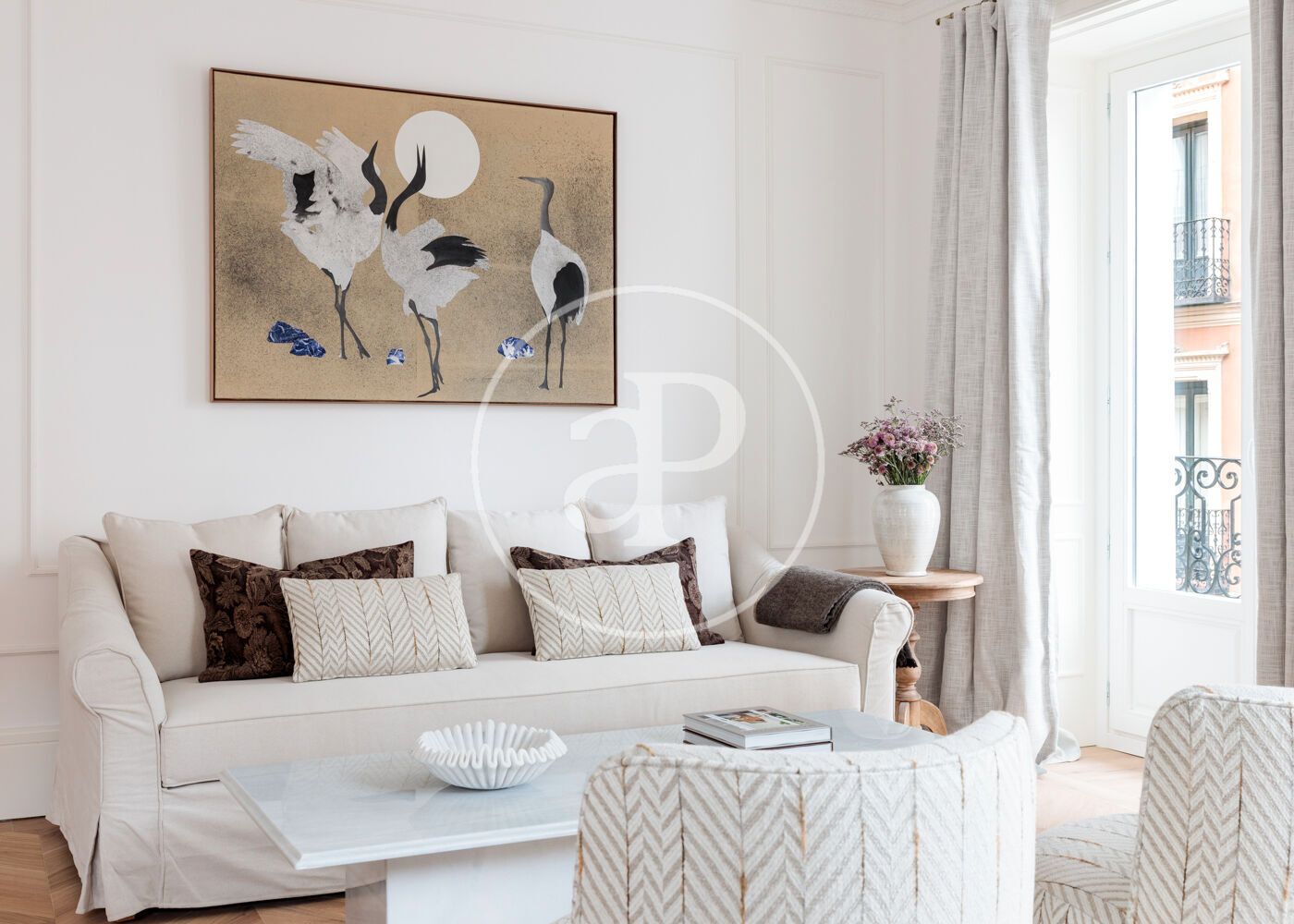 Sala d'estar de Pis en venda en  Madrid Capital amb Aire condicionat, Calefacció i Moblat