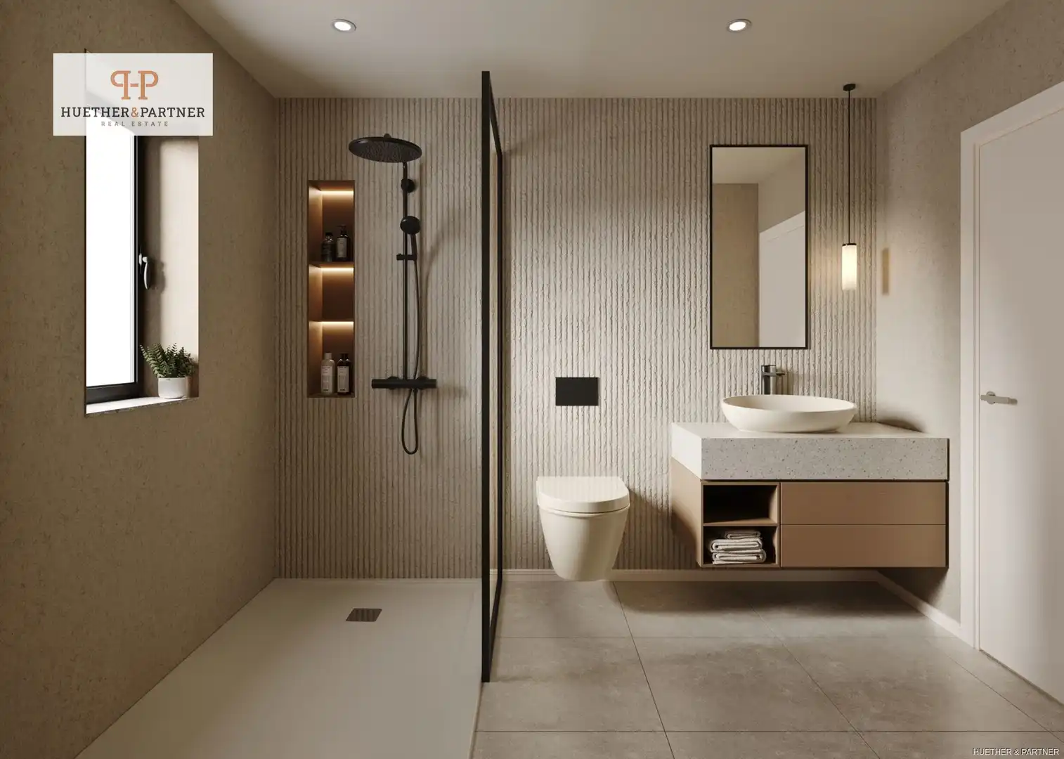 Badezimmer von Einfamilien-Reihenhaus zum Verkauf in Son Servera mit Klimaanlage und Heizung