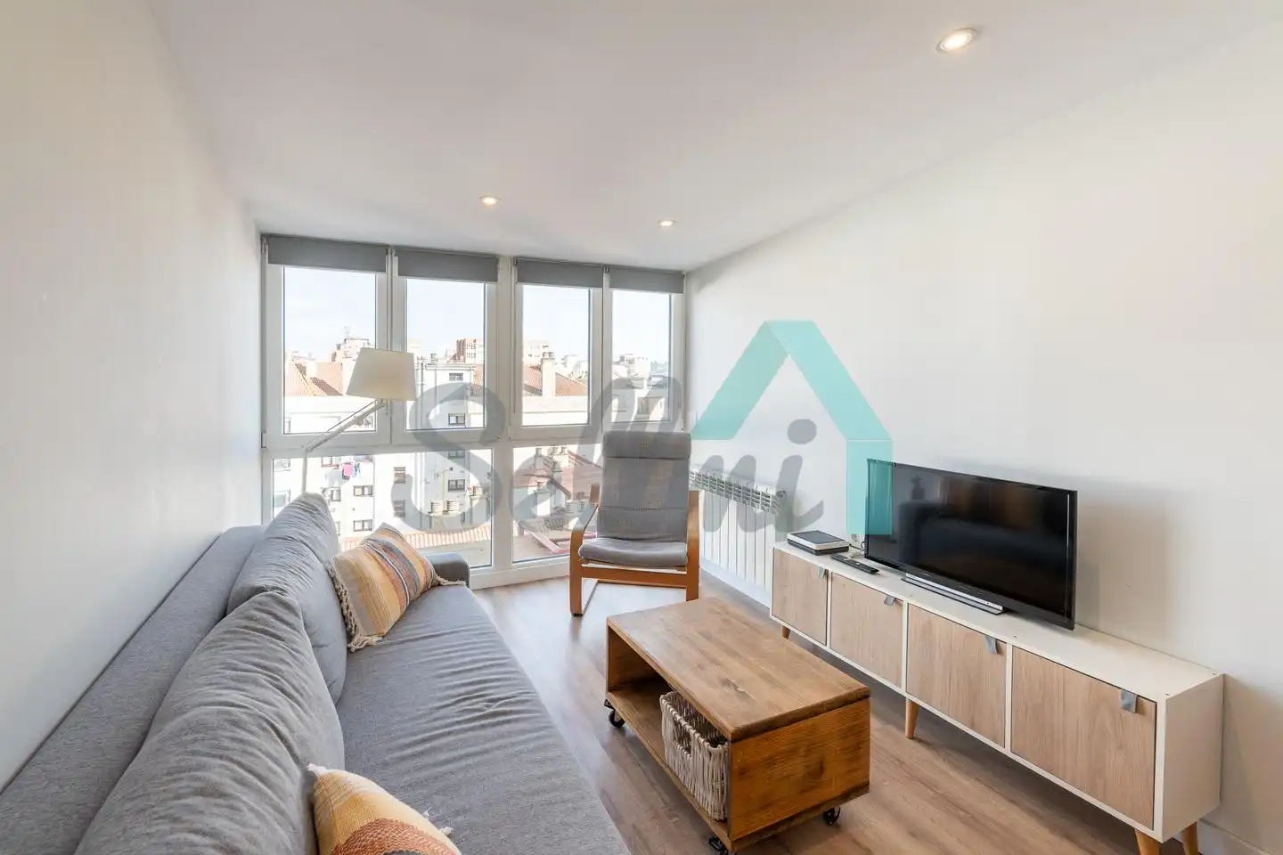 Living room of Flat for rent in Gijón   with Heating and Furnished