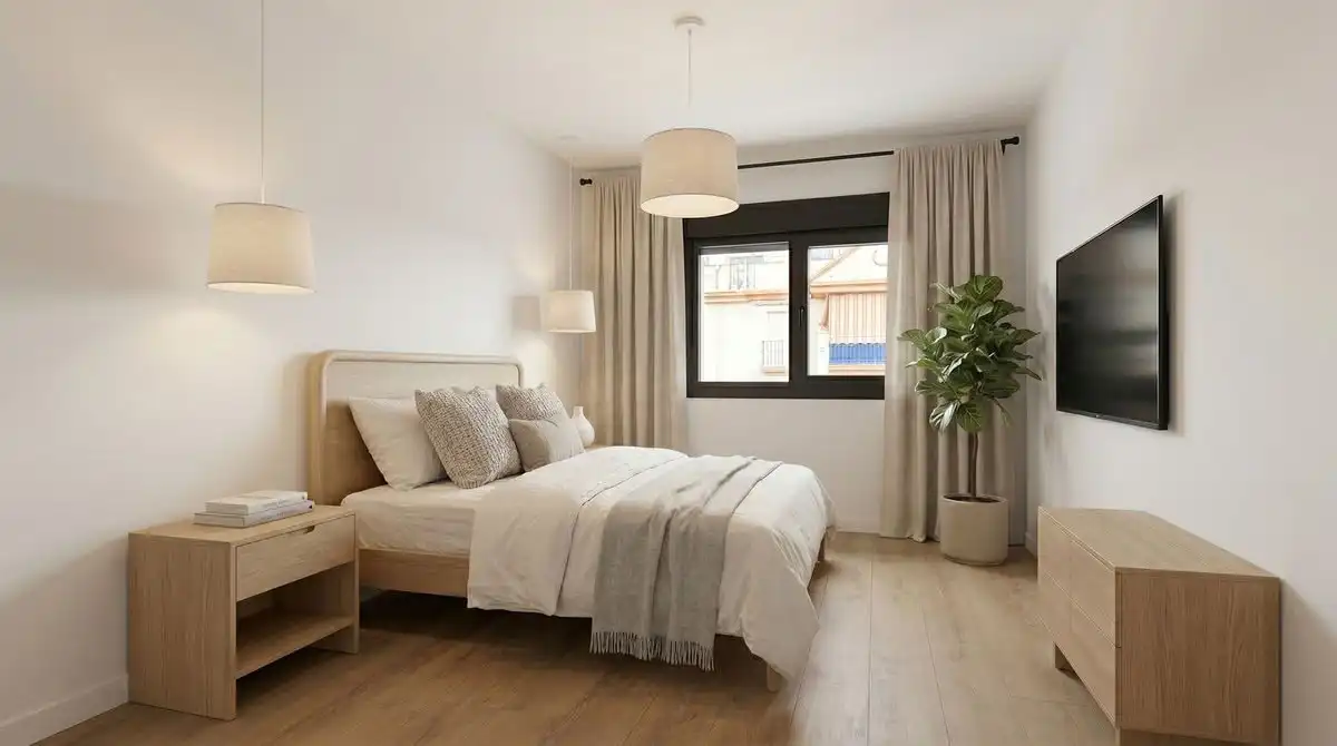 Dormitori de Apartament en venda en Estepona amb Aire condicionat, Terrassa i Piscina