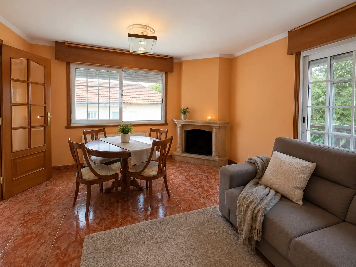 Sala d'estar de Casa o xalet en venda en A Cañiza   amb Calefacció, Jardí privat i Parquet