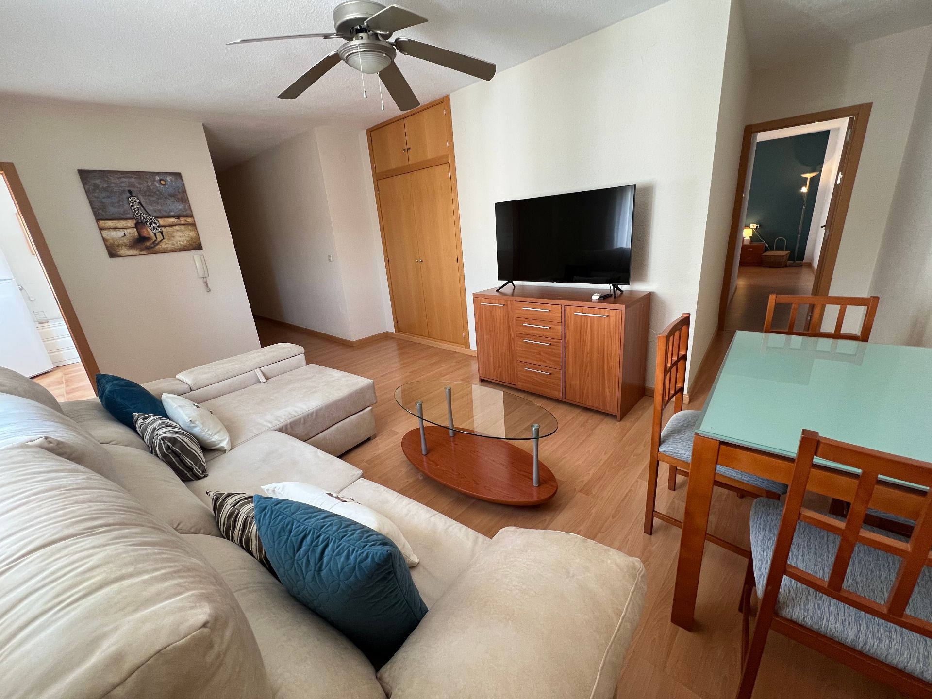 Living room of Flat to rent in  Jaén Capital  with Air Conditioner, Parquet flooring and Furnished