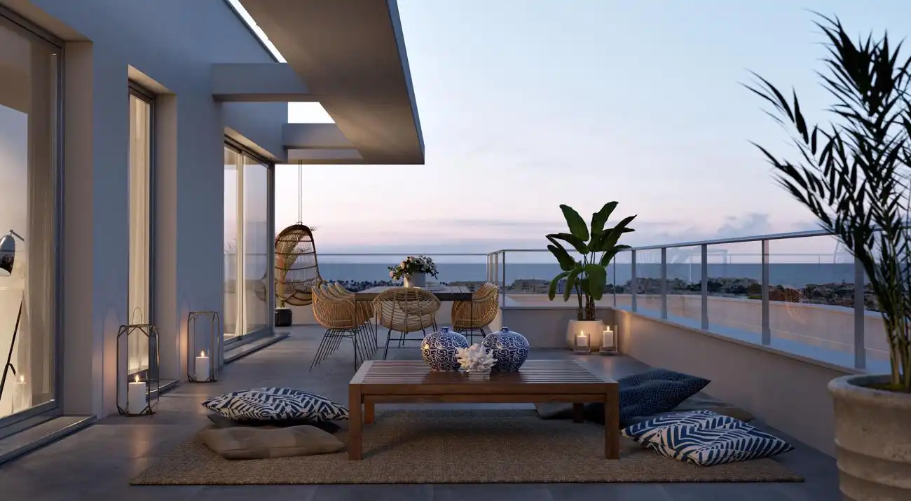 Terrasse von Dachboden zum Verkauf in Mijas mit Klimaanlage, Terrasse und Schwimmbad
