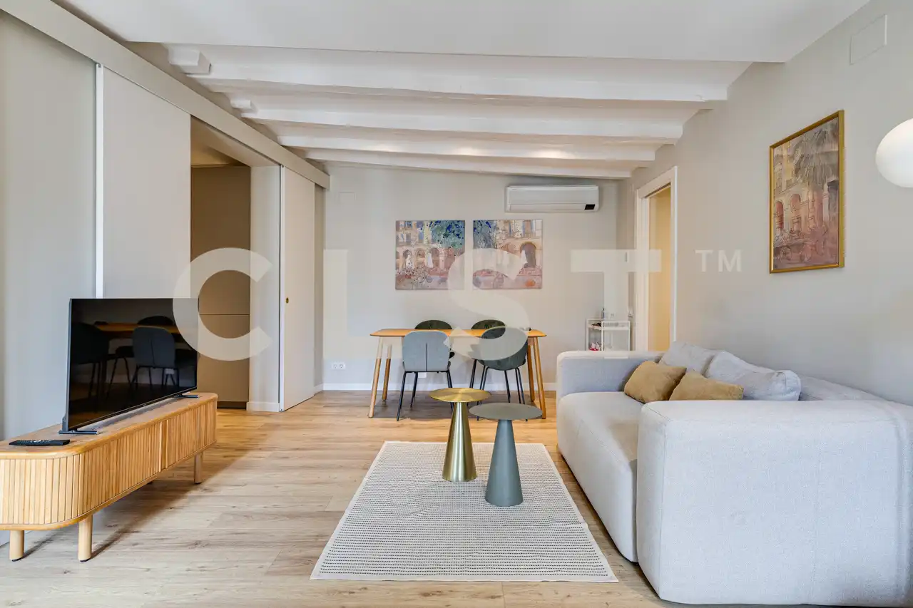 Sala de estar de Apartamento en venta en Barcelona con Aire acondicionado, Calefacción y Parquet