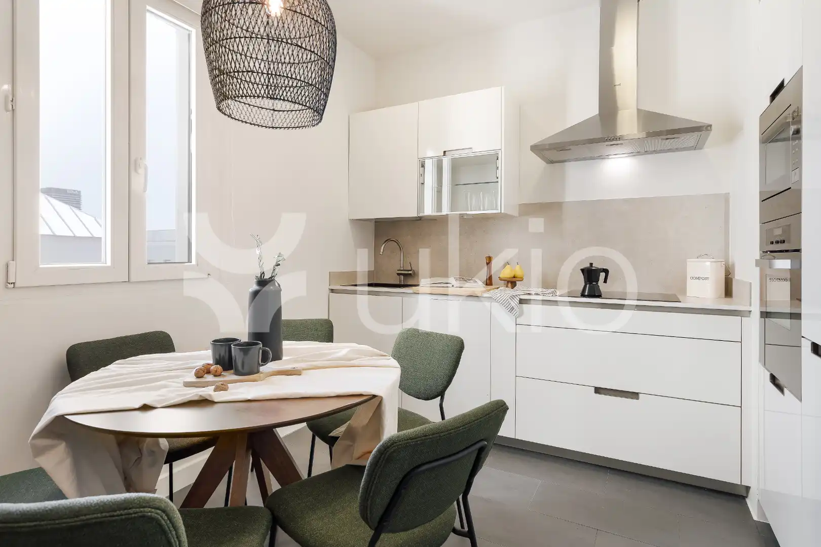 Cocina de Apartamento de alquiler en Madrid con Aire acondicionado, Calefacción y Terraza