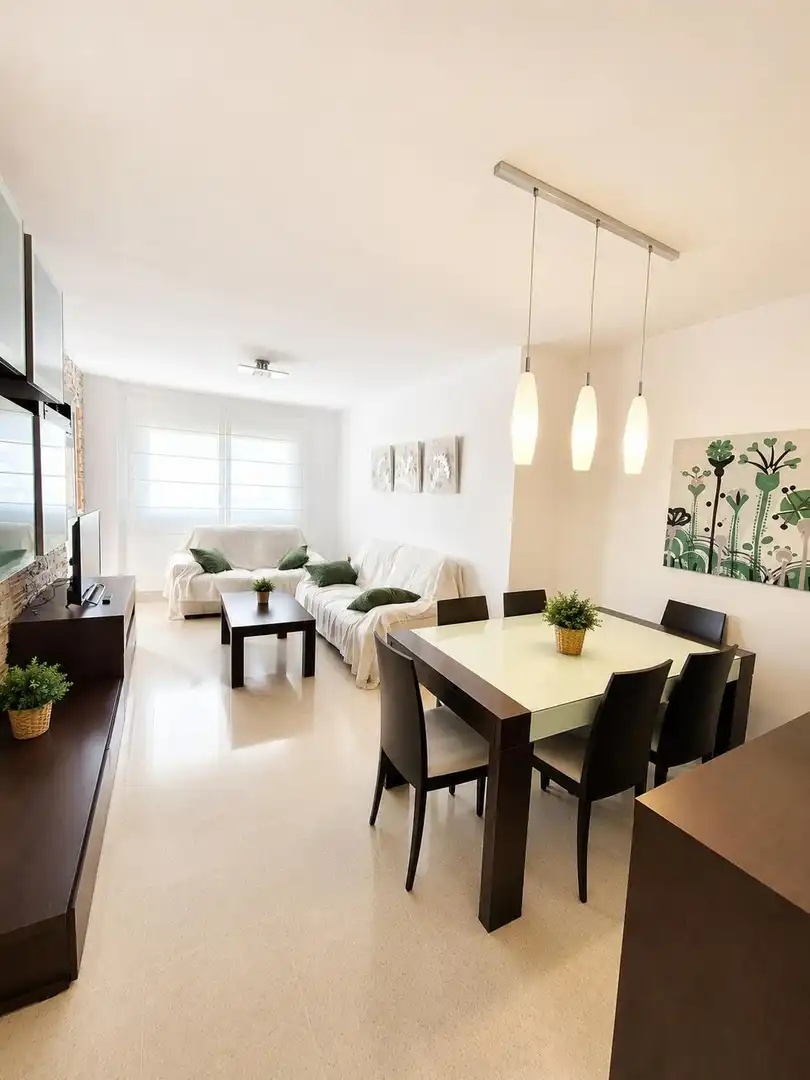 Wohnzimmer von Dachboden zur Miete in Málaga mit Klimaanlage, Privatgarten und Terrasse