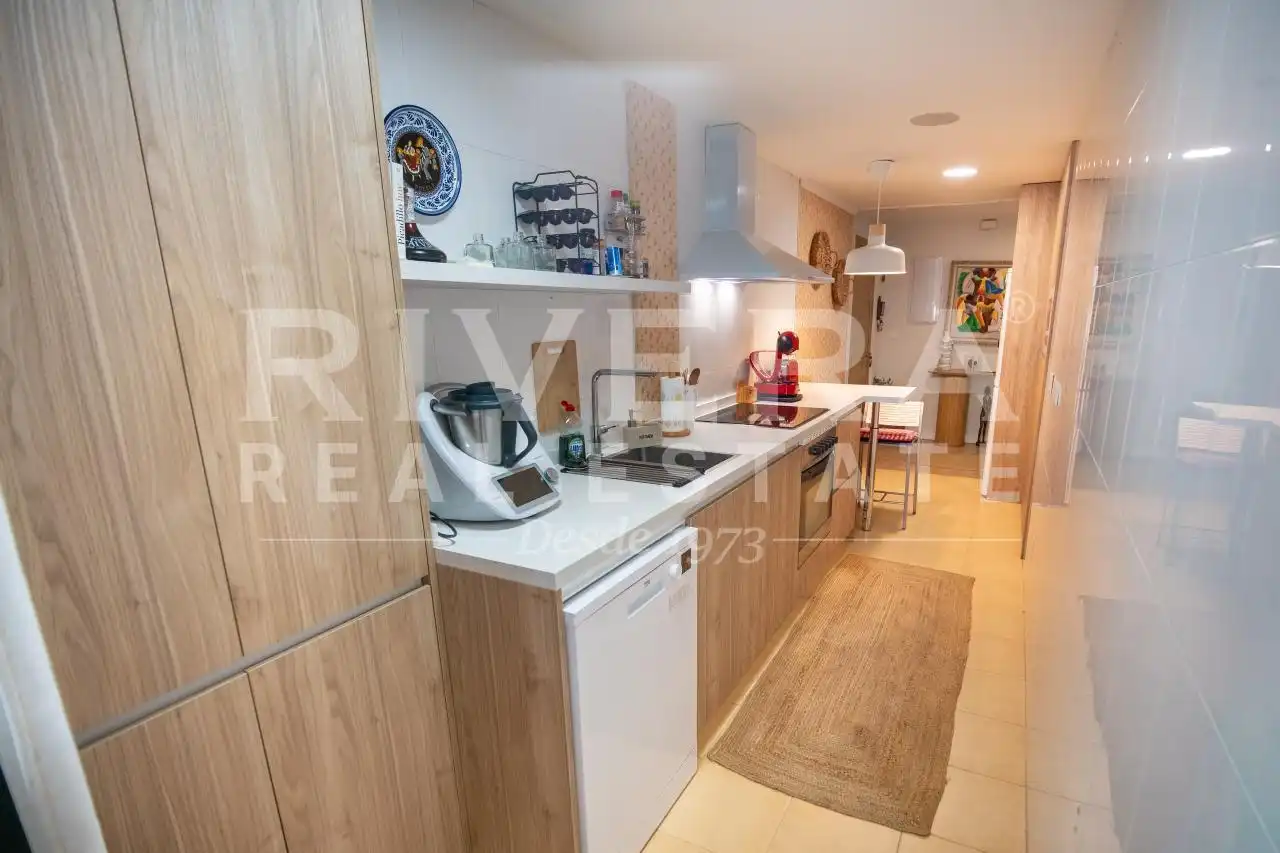 Cocina de Ático en venta en Sanxenxo con Calefacción, Parquet y Terraza