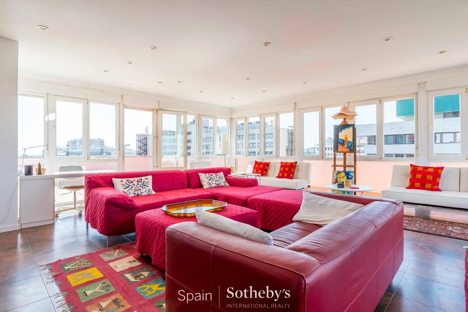 Sala de estar de Ático de alquiler en Madrid con Aire acondicionado, Calefacción y Terraza