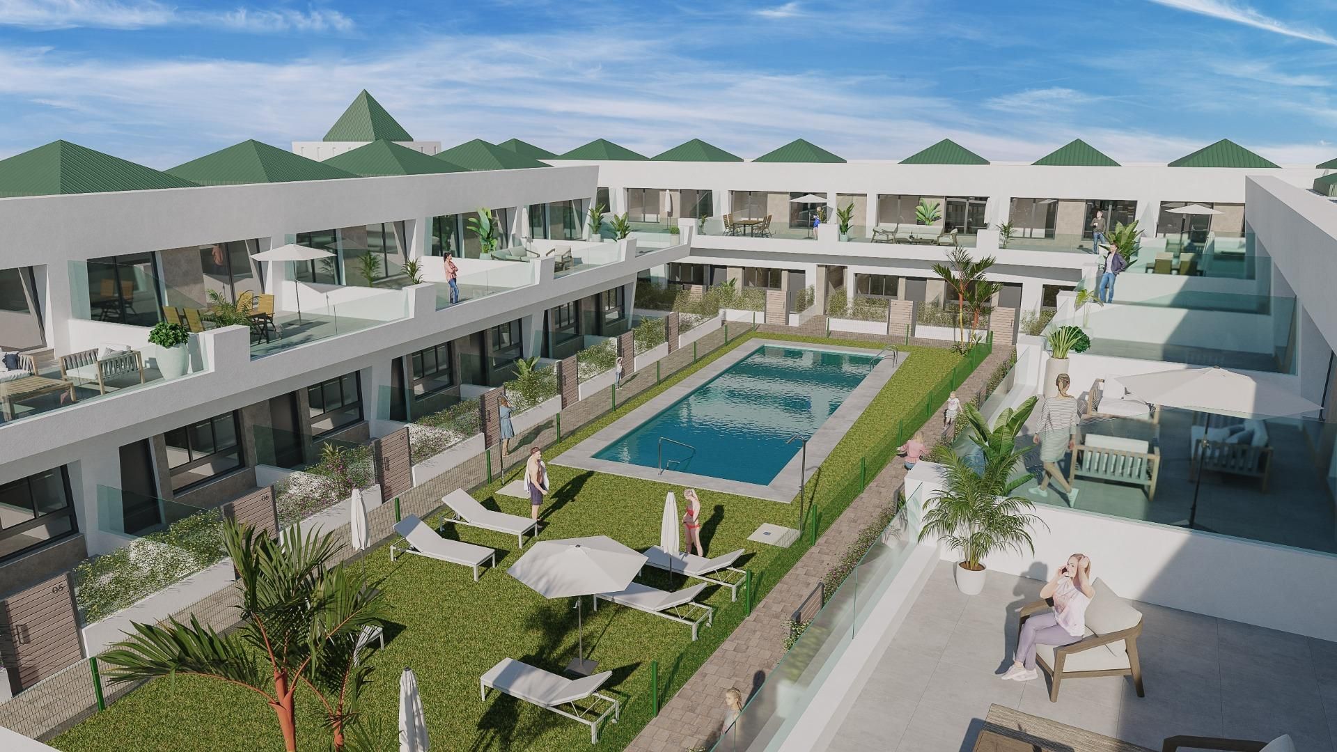 Vista exterior de Planta baixa en venda en Jerez de la Frontera amb Jardí privat, Traster i Piscina comunitària