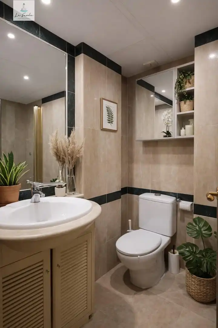 Baño de Estudio en venta en Benalmádena con Aire acondicionado, Calefacción y Jardín privado