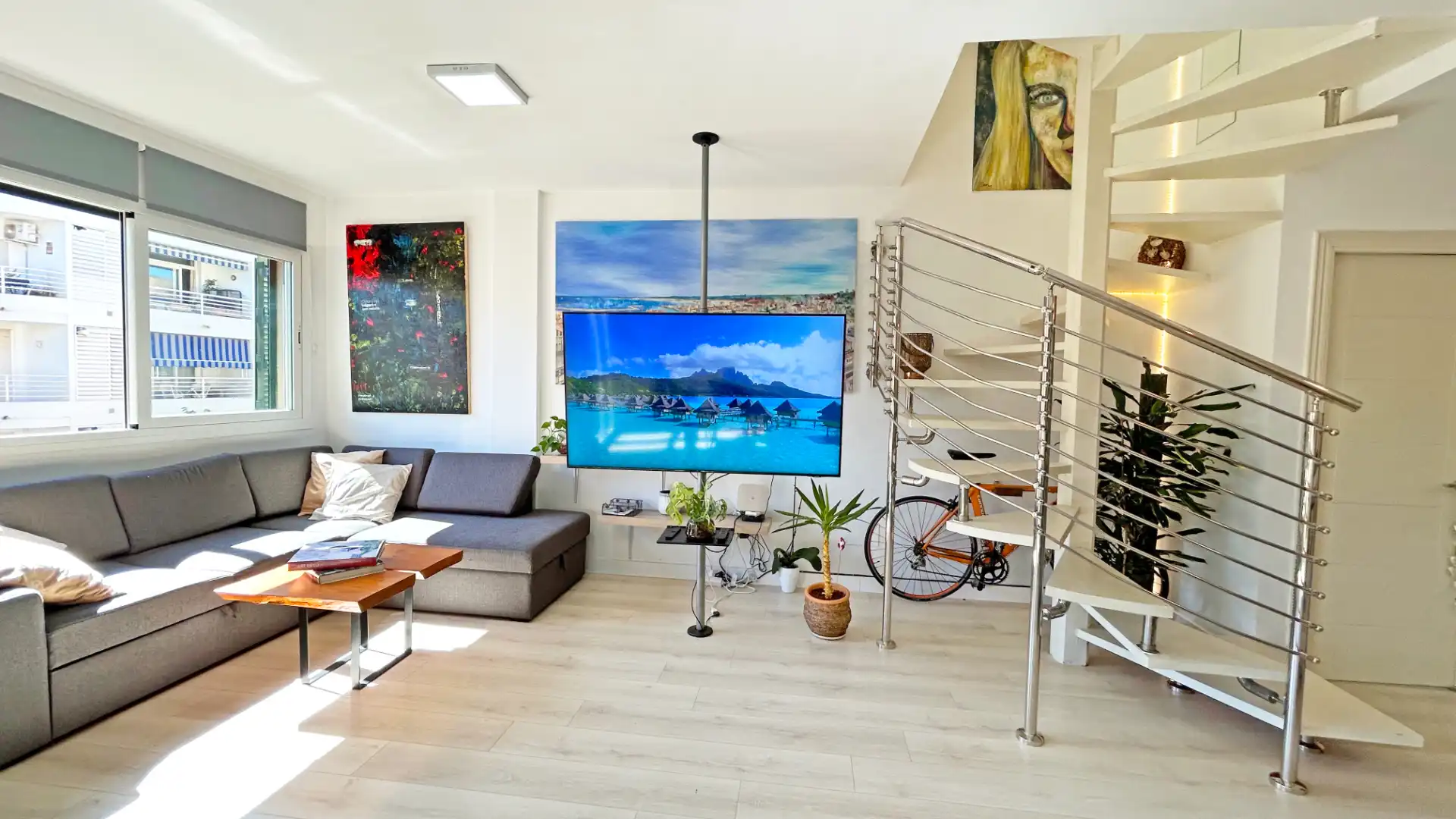 Sala de estar de Ático en venta en  Palma de Mallorca con Aire acondicionado, Calefacción y Parquet