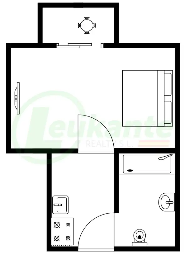 Estudio en venta en Calpe / Calp con Aire acondicionado, Calefacción y Terraza