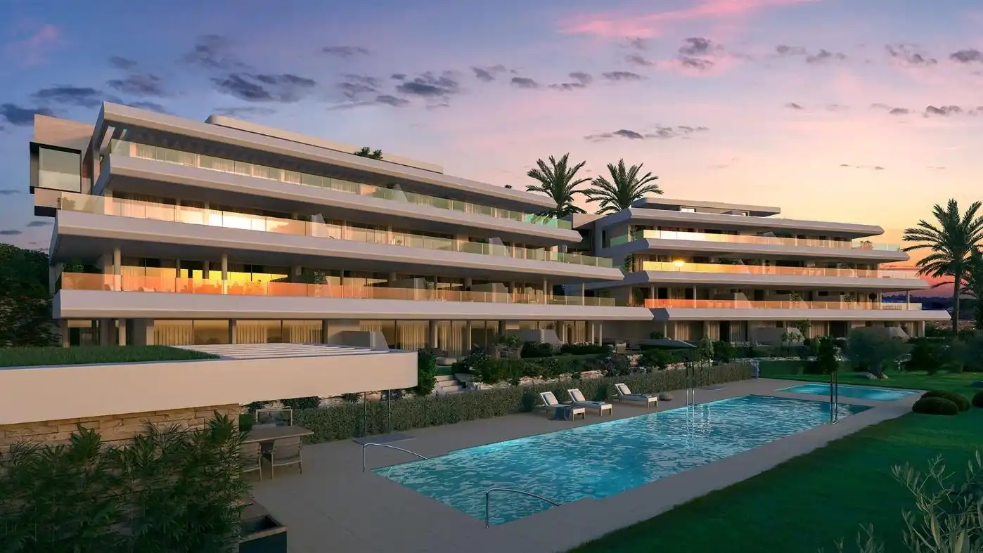 Vista exterior de Apartamento en venta en Estepona con Aire acondicionado, Jardín privado y Terraza