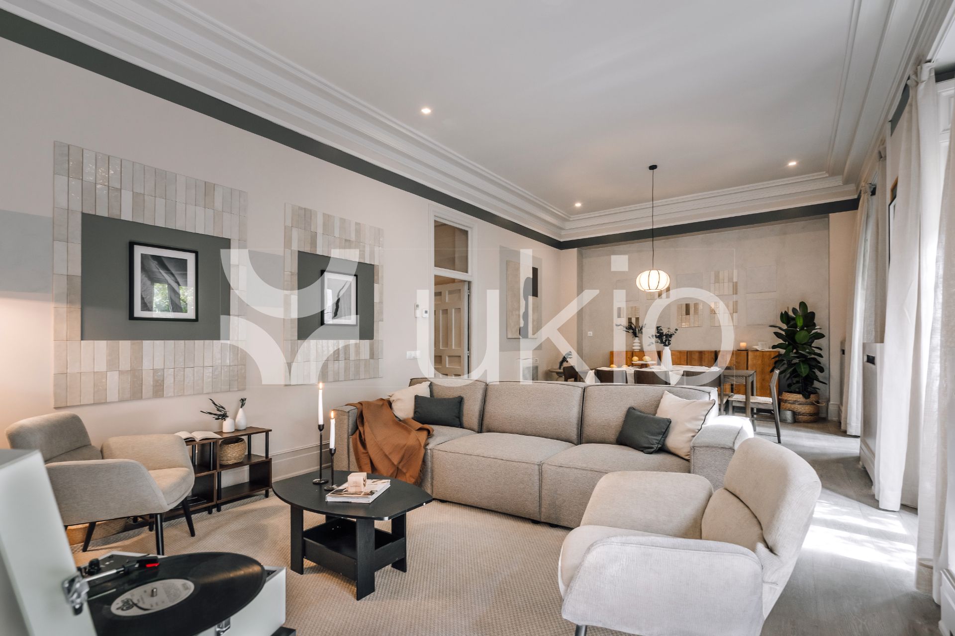 Living room of Apartment to rent in  Madrid Capital  with Air Conditioner, Heating and Furnished
